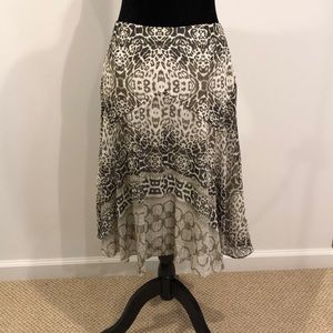 Green leopard type print skirt